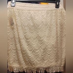Ivory fringe skirt